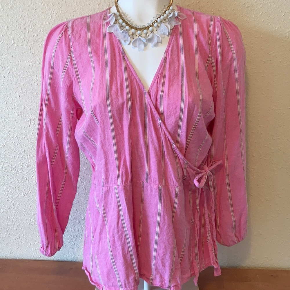 Old Navy Blouse pink with stripes